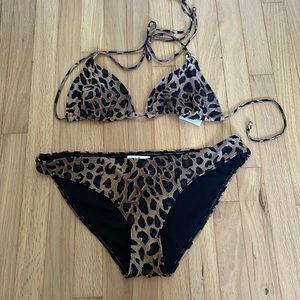 H&M cheetah bikini size 10 top size 12 bottom. NWT!